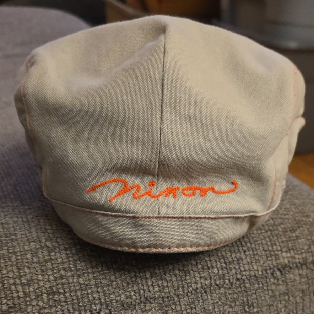 Nixon Beige Cap with Vibrant Orange Embroidery